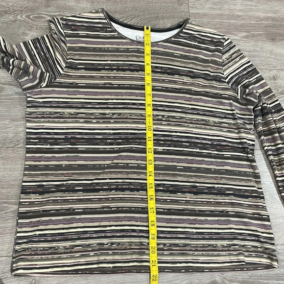 🌸 Croft & Barrow Crewneck Long Sleeve Striped Top L - Picture 10 of 14